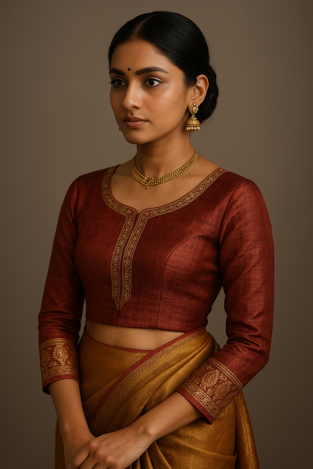 AI Generated - Three-Quarter/Full Sleeve Blouse