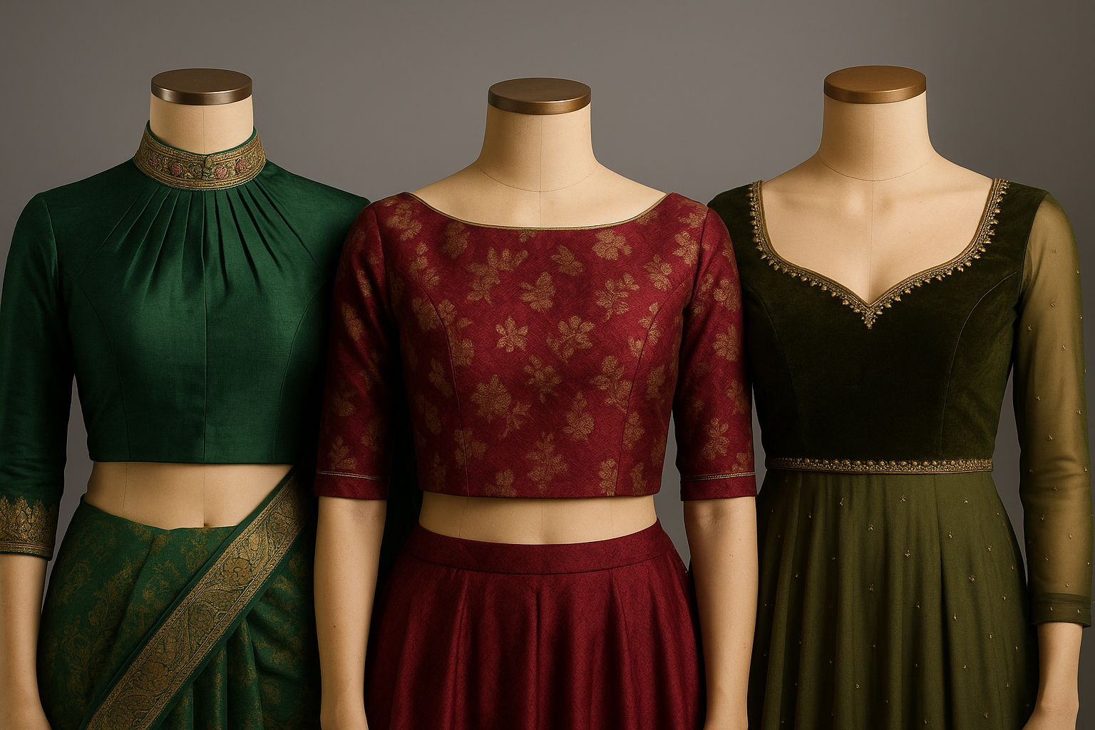 AI Generated - High Neck/Boat Neck/Sweetheart Neck Designs