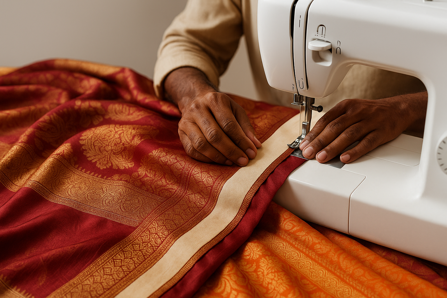 AI Generated - Saree Fall Stitching