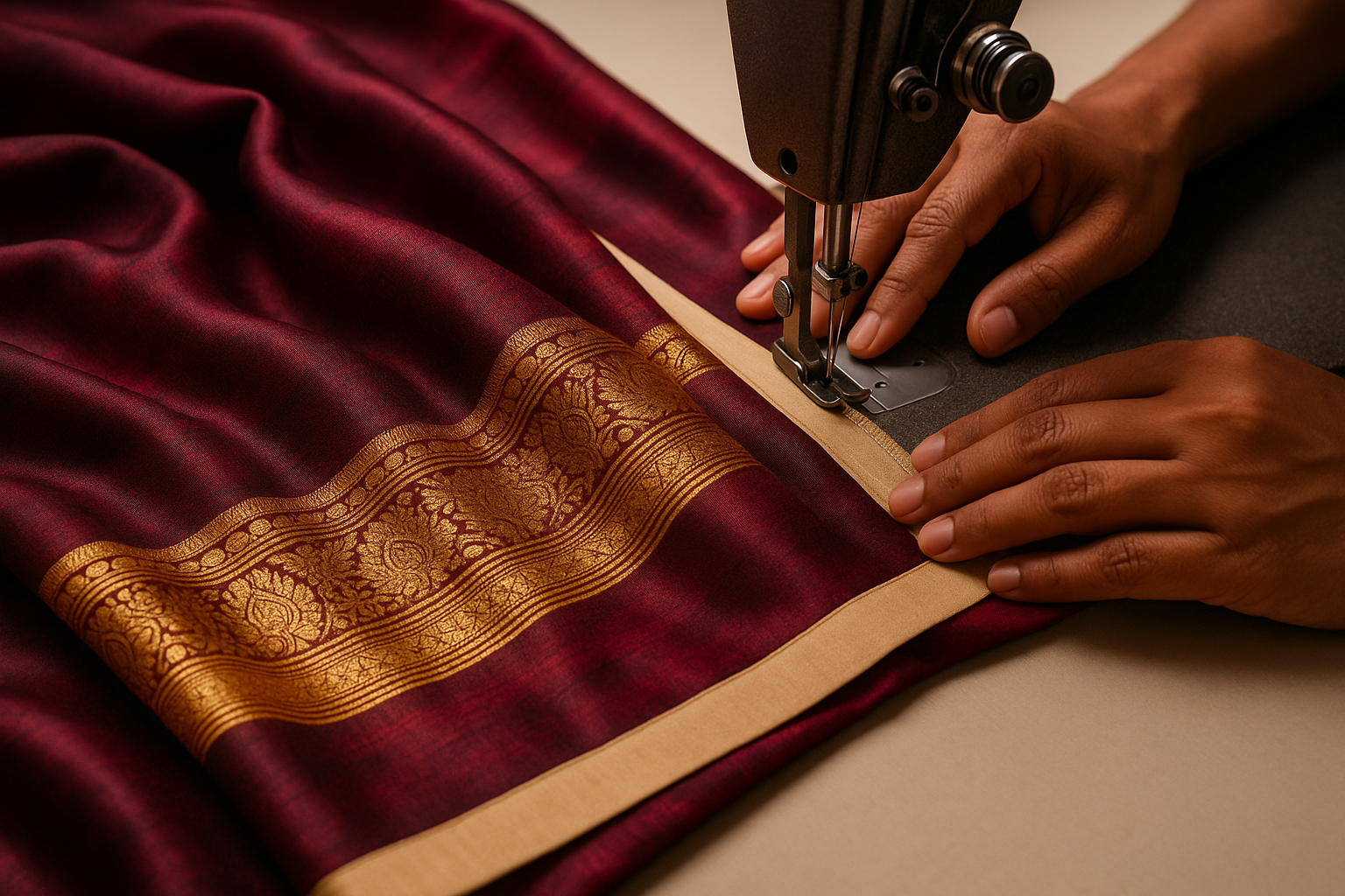 AI Generated - Saree Fall Stitching