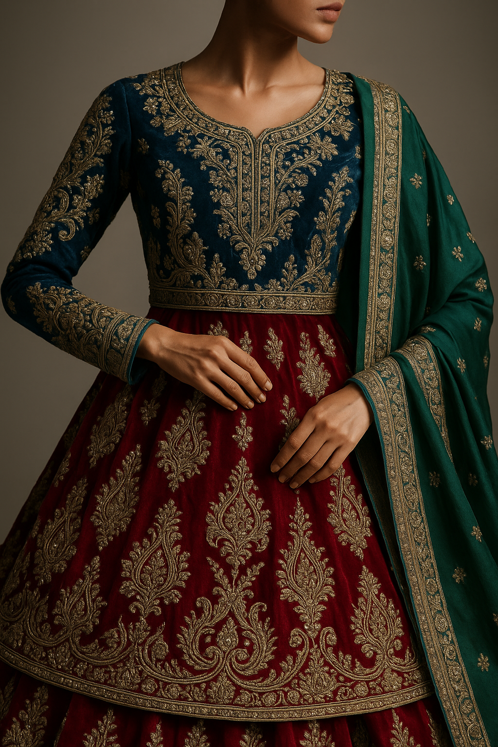 AI Generated - Zardozi (Heavy Metallic Embroidery)