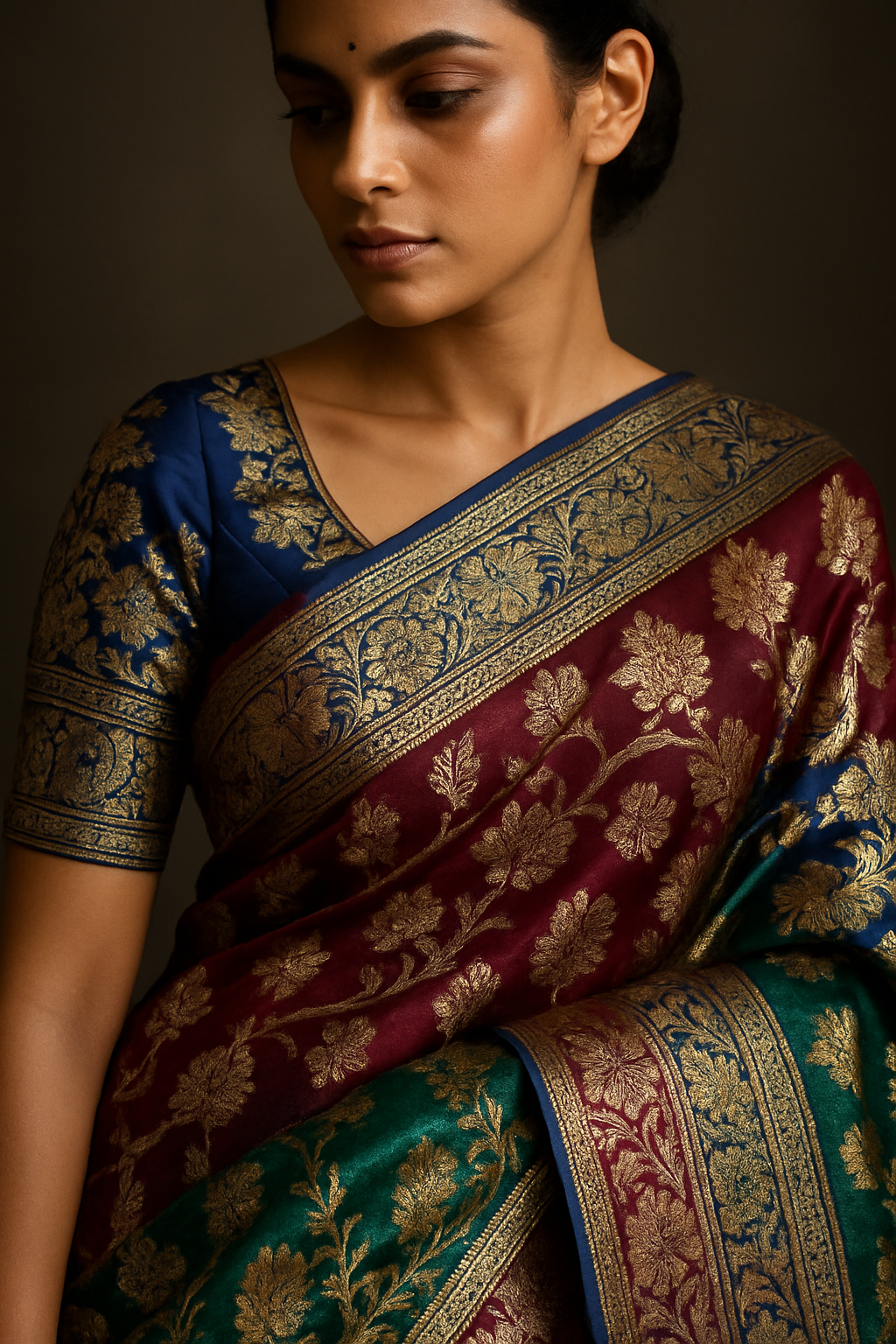 AI Generated - Zari Work (Metallic Thread Embroidery)