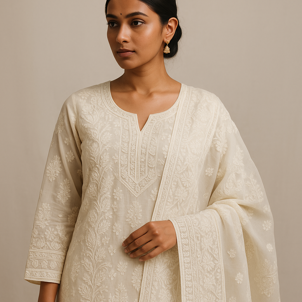 AI Generated - Chikankari (Lucknowi Embroidery)