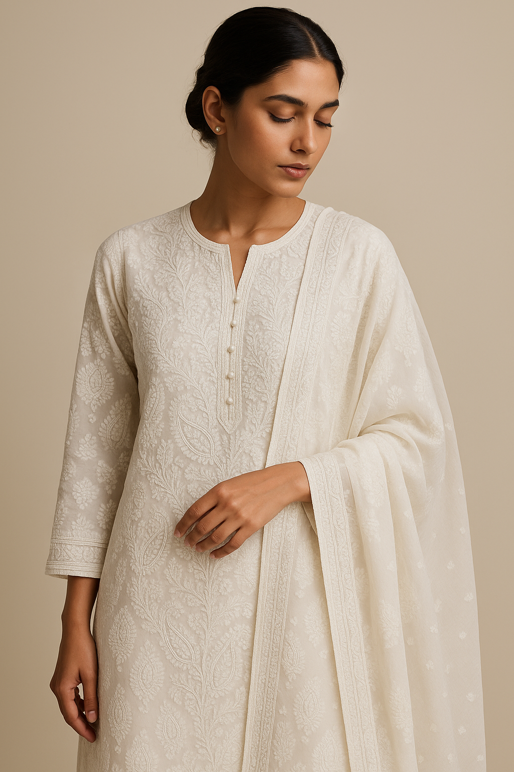 AI Generated - Chikankari (Lucknowi Embroidery)