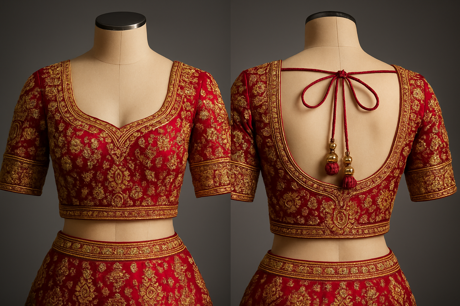 AI Generated - Wedding Saree Blouse with Intricate Designs