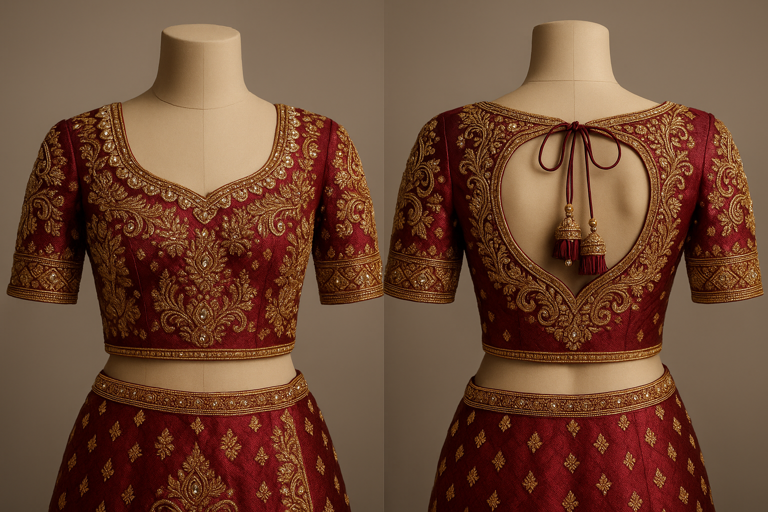 AI Generated - Wedding Saree Blouse with Intricate Designs