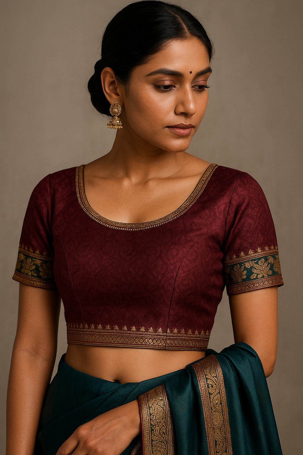 AI Generated - Cap Sleeve/Short Sleeve Blouse