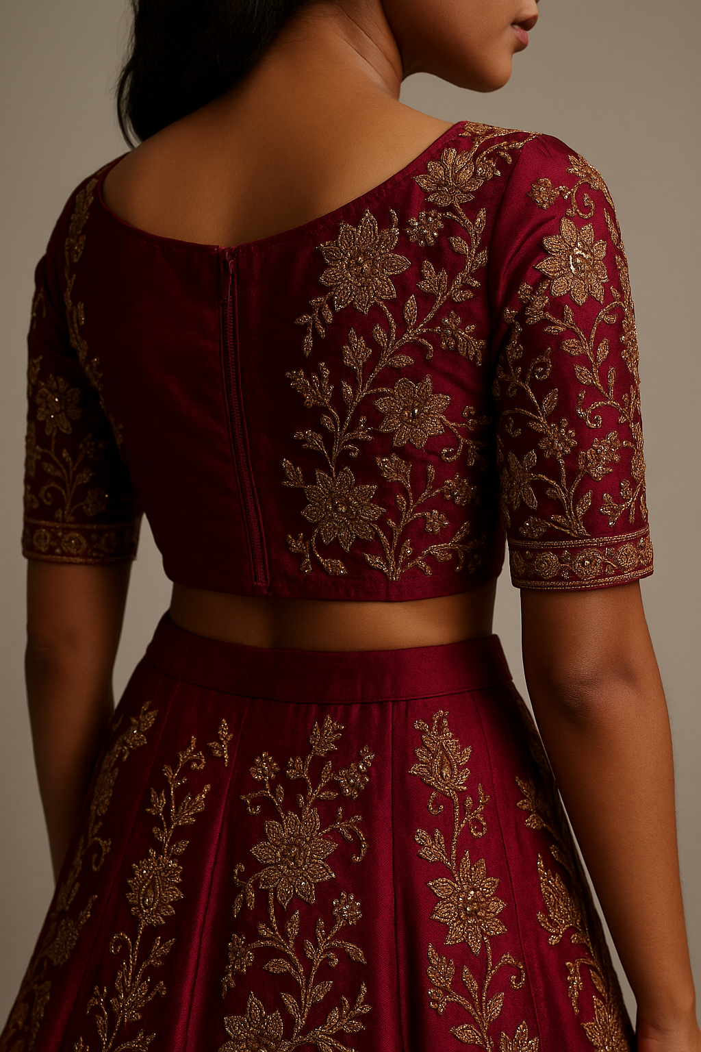 AI Generated - Side/Back Zip Insertion