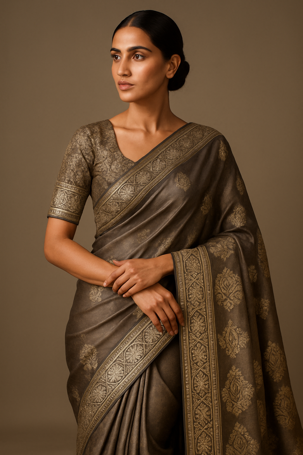 AI Generated - Zari Work (Metallic Thread Embroidery)