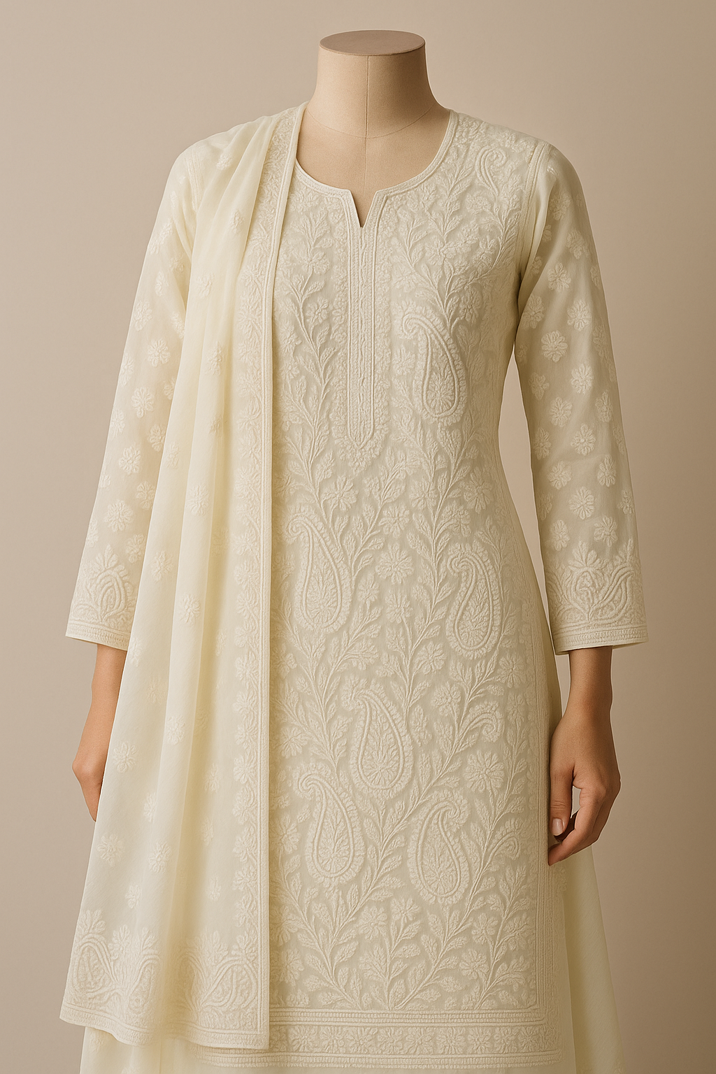 AI Generated - Chikankari (Lucknowi Embroidery)