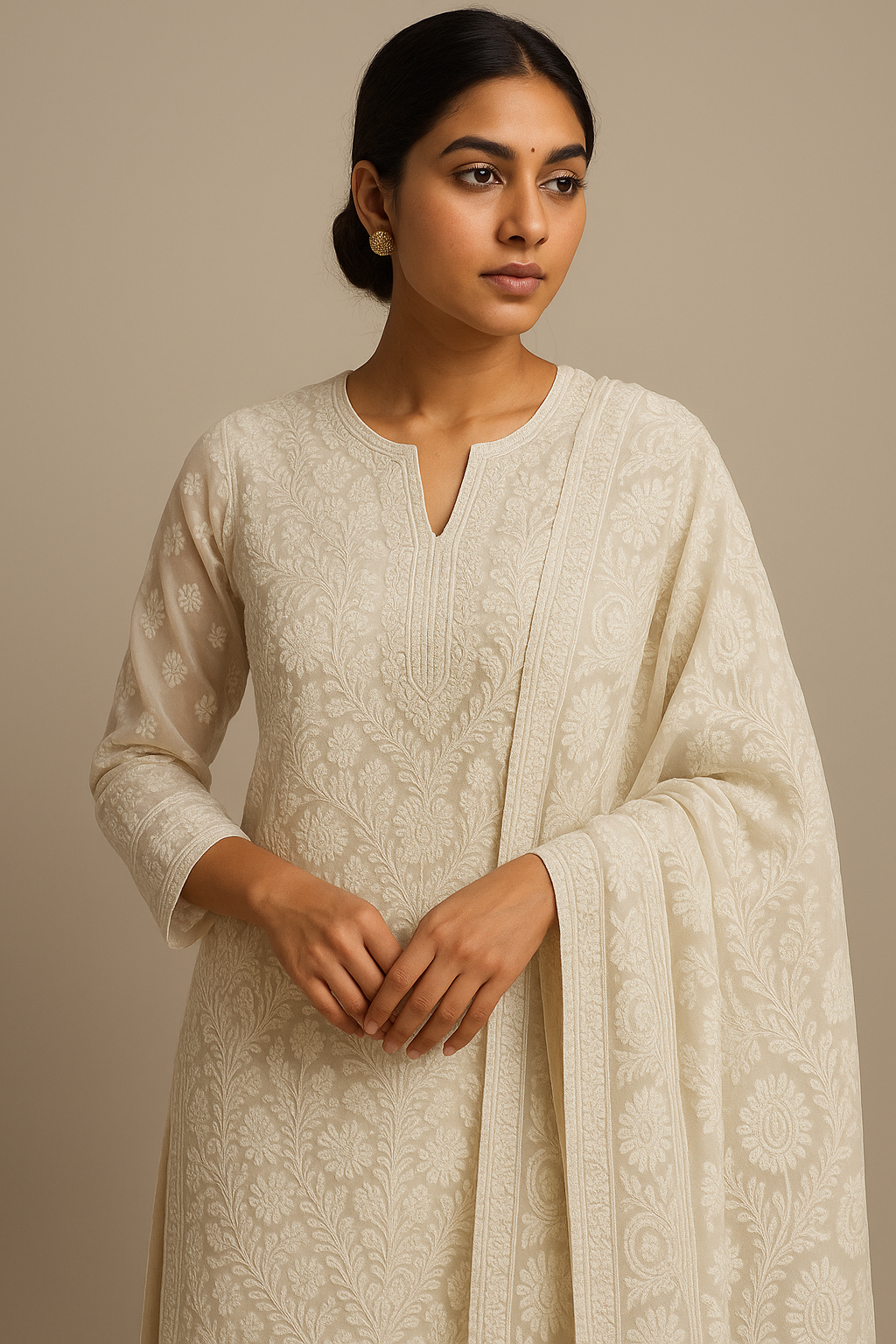 AI Generated - Chikankari (Lucknowi Embroidery)