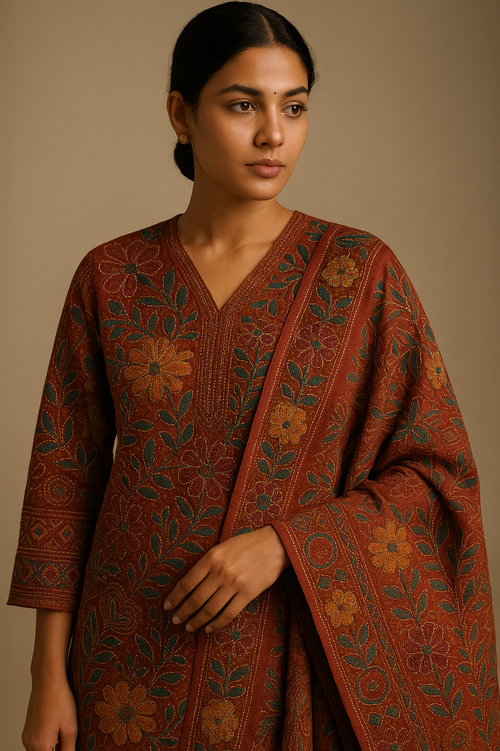 AI Generated - Kantha Work (Bengali Running Stitch)