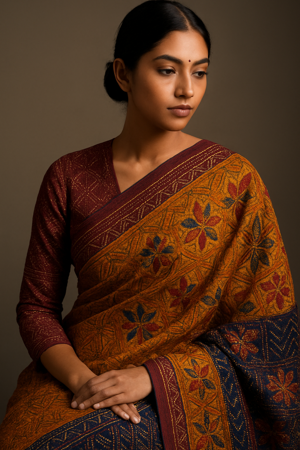 AI Generated - Kantha Work (Bengali Running Stitch)