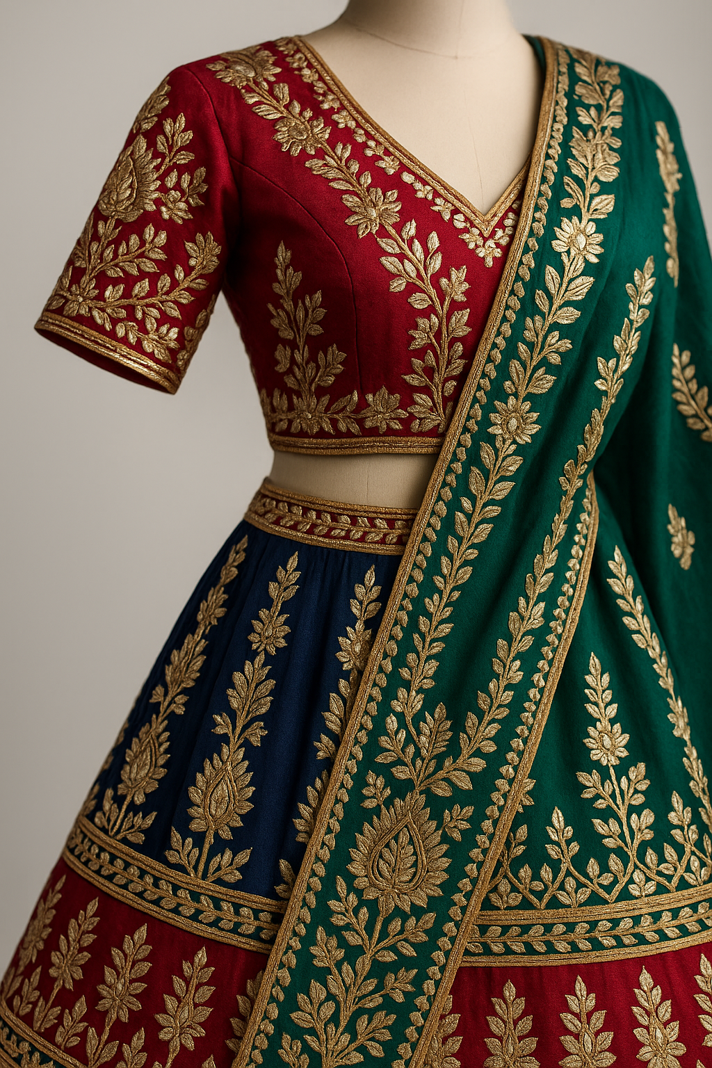 AI Generated - Gota Patti Work (Ribbon Embroidery)