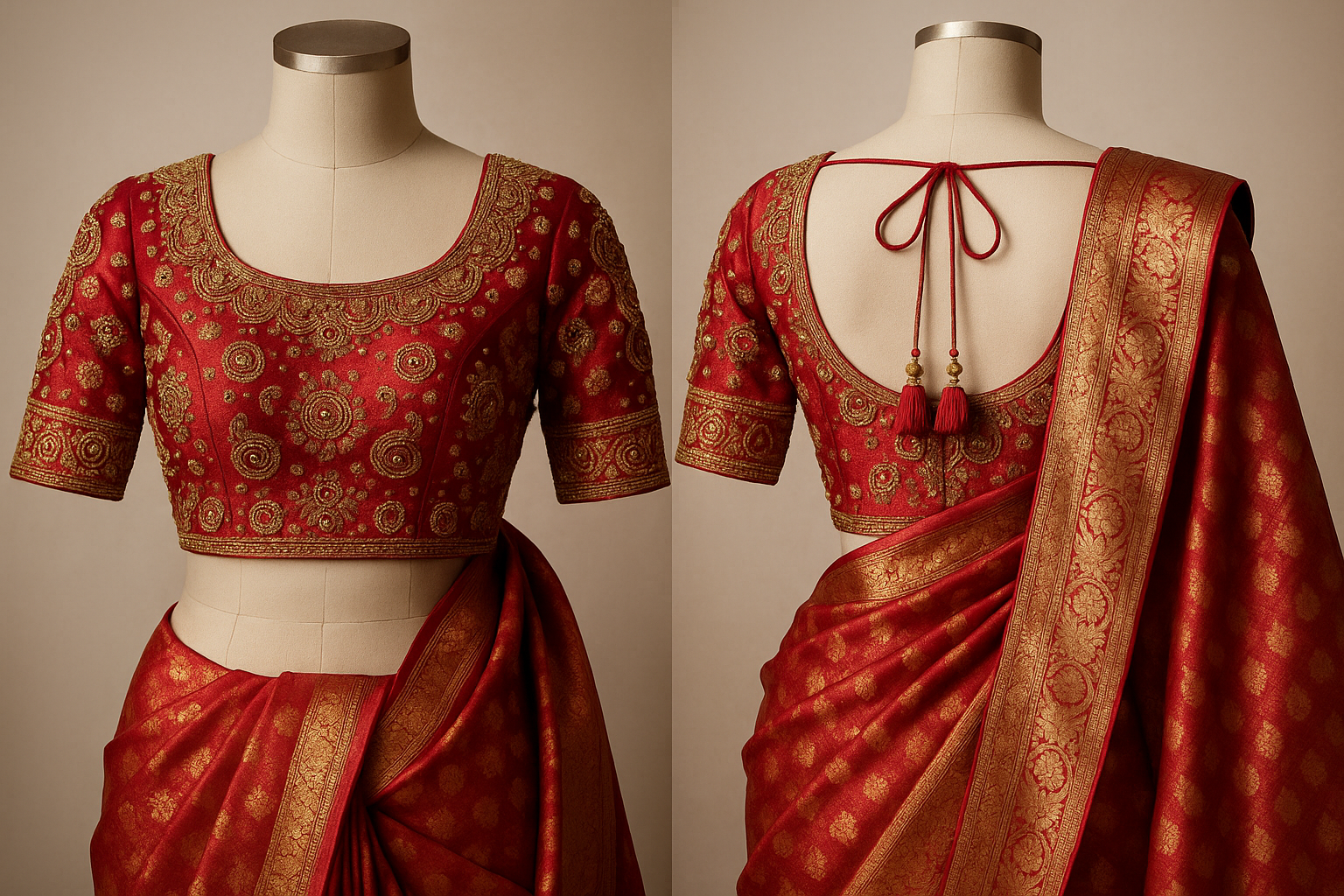 AI Generated - Wedding Saree Blouse with Intricate Designs