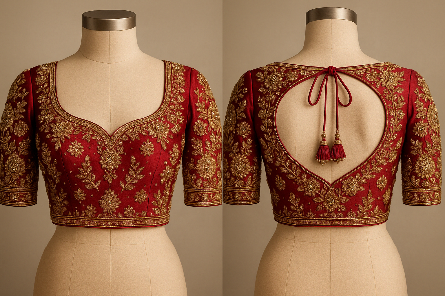 AI Generated - Wedding Saree Blouse with Intricate Designs