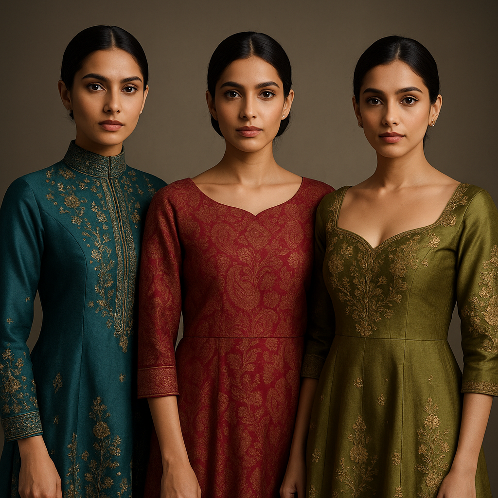 AI Generated - High Neck/Boat Neck/Sweetheart Neck Designs