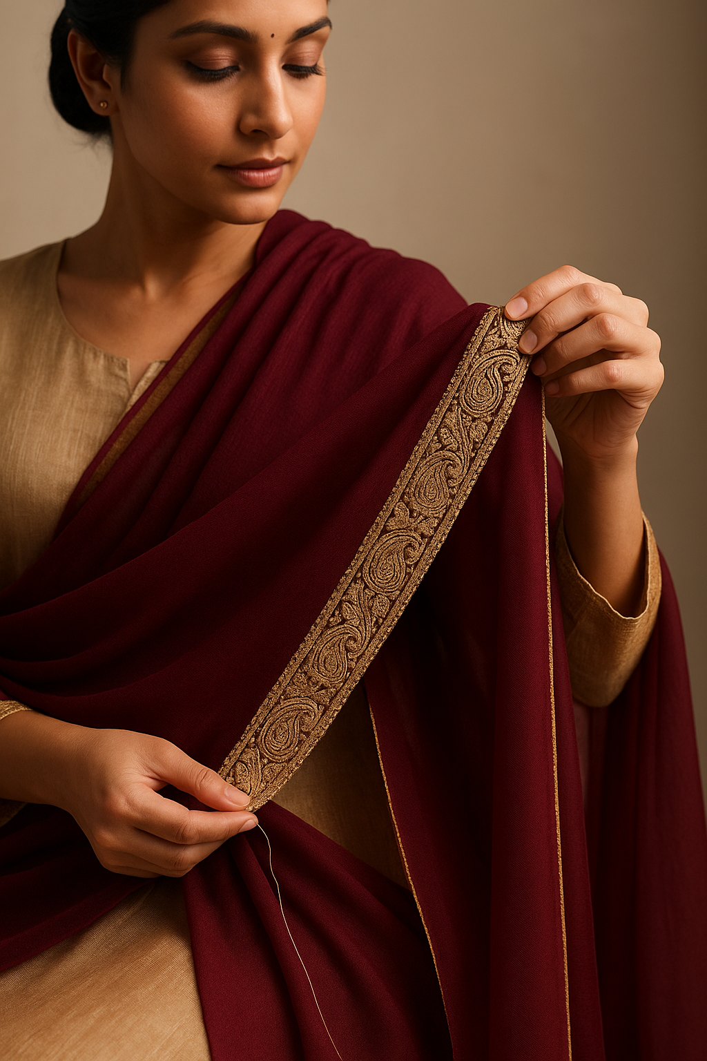 AI Generated - Dupatta Edging/Fall