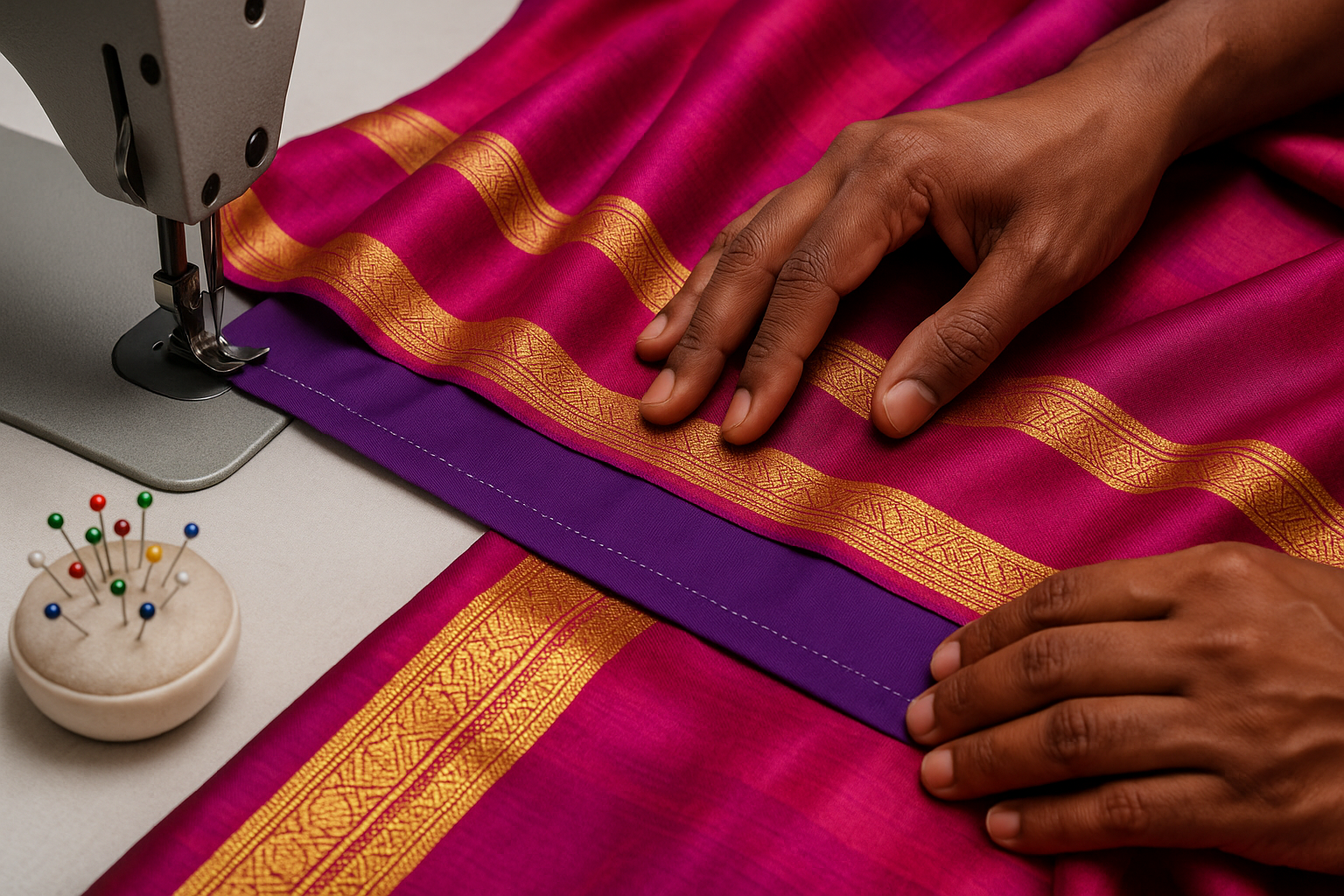 AI Generated - Saree Fall Stitching