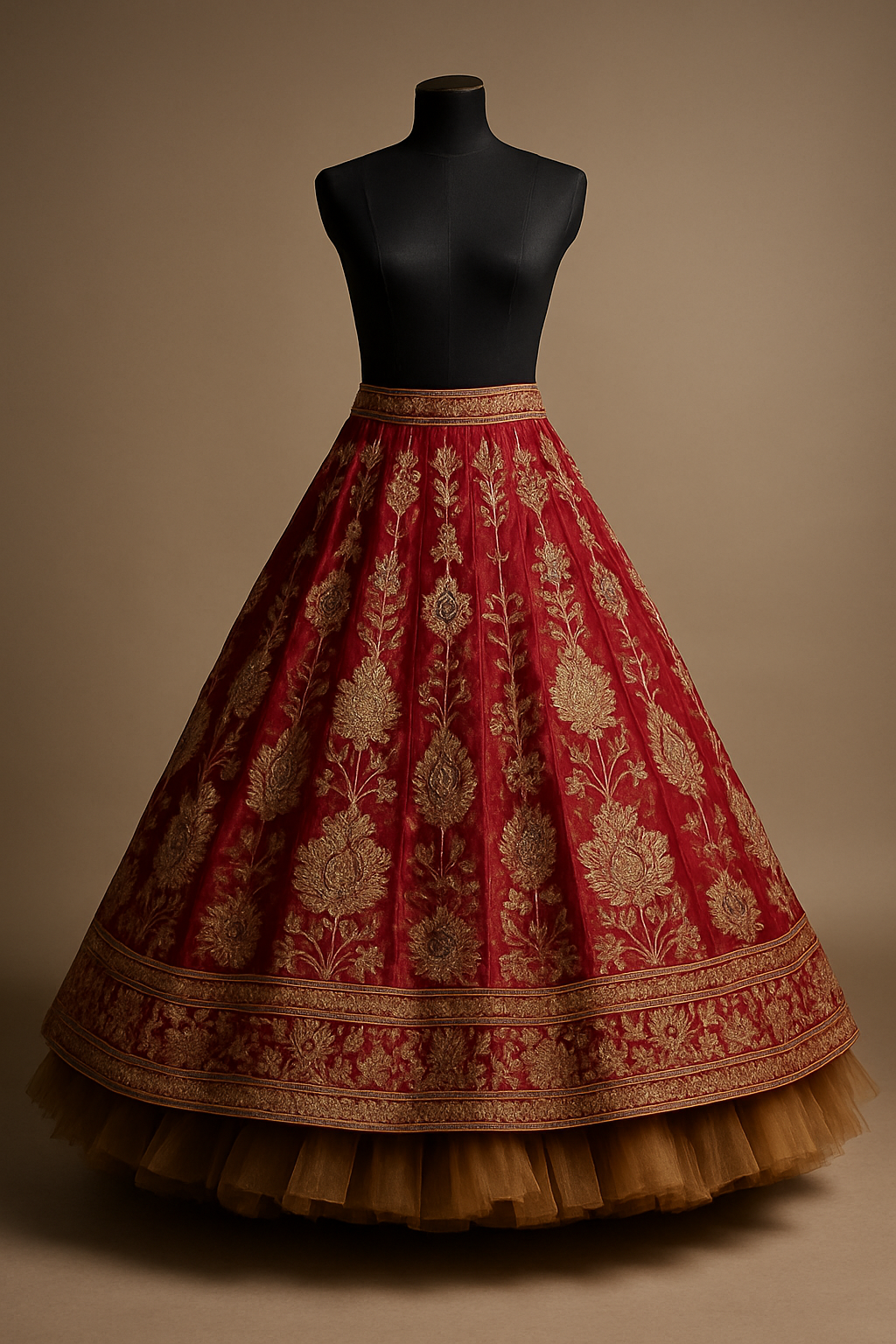 AI Generated - Lehenga with Can-Can/Multiple Linings
