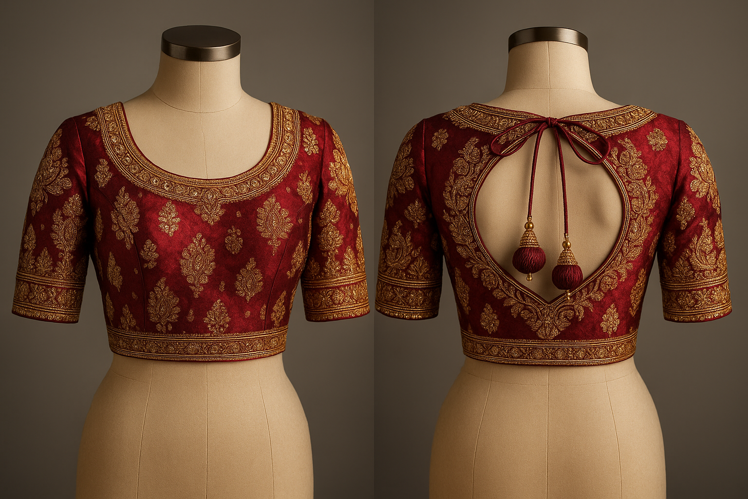 AI Generated - Wedding Saree Blouse with Intricate Designs