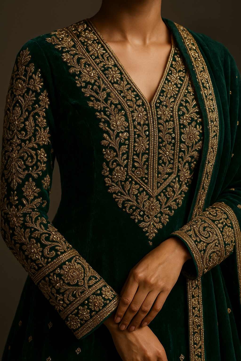 AI Generated - Zardozi (Heavy Metallic Embroidery)