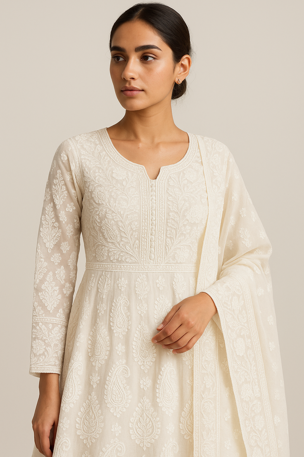 AI Generated - Chikankari (Lucknowi Embroidery)