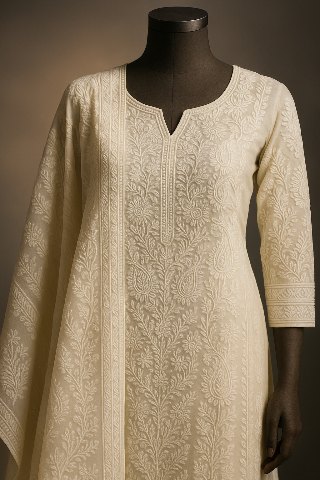AI Generated - Chikankari (Lucknowi Embroidery)