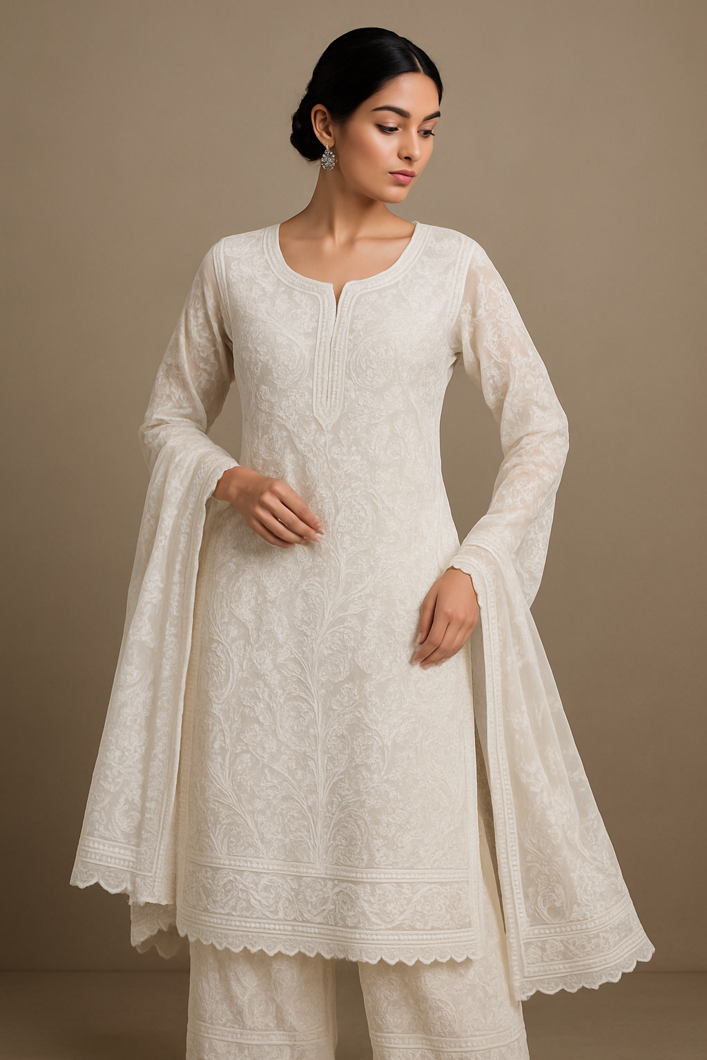 AI Generated - Chikankari (Lucknowi Embroidery)