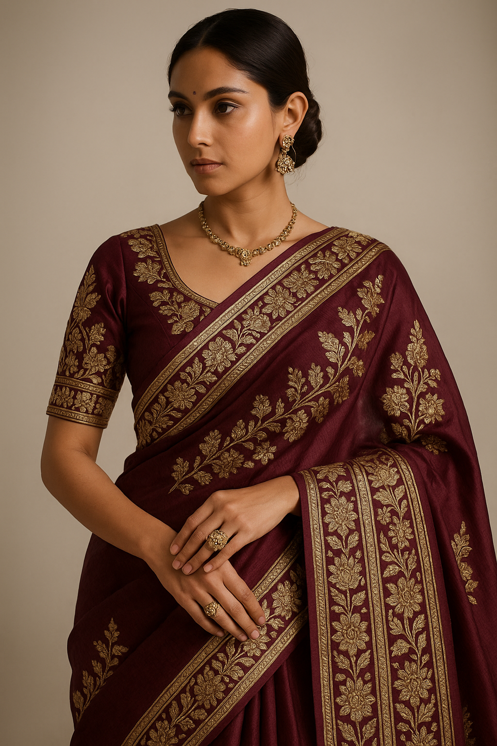 AI Generated - Gota Patti Work (Ribbon Embroidery)